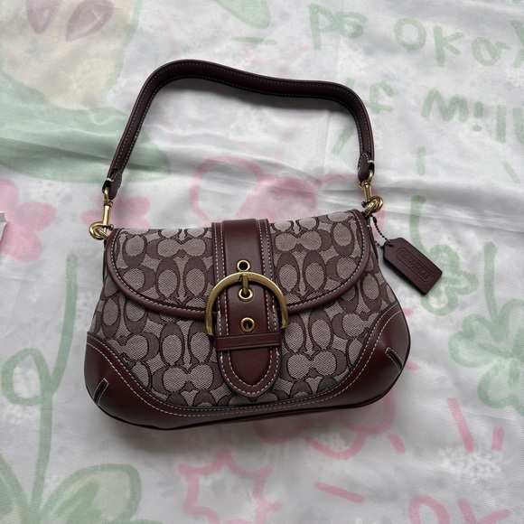 Coach Handbags - Coach Soho Signature Jacquard Monogram Canvas Underarm Bag